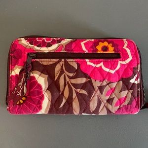 Vera Bradley maroon pink and orange wallet